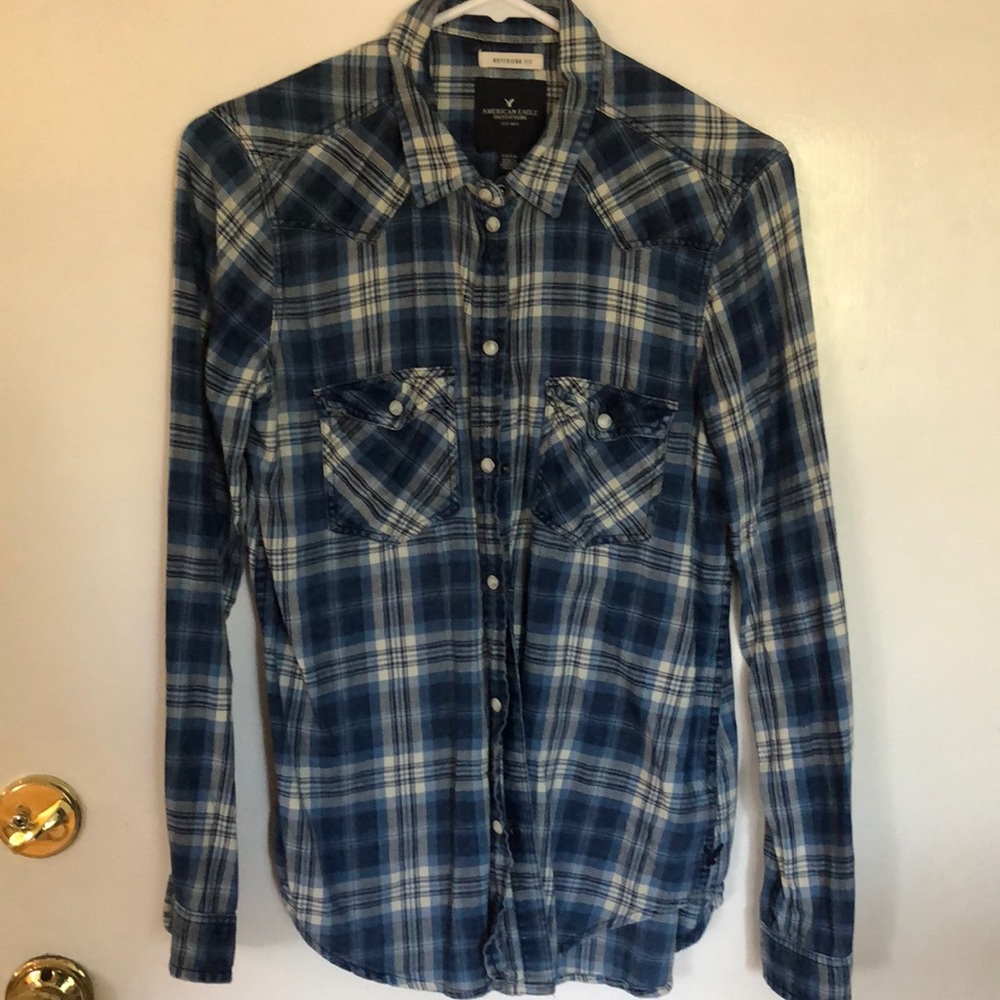 Juniors flannel button down